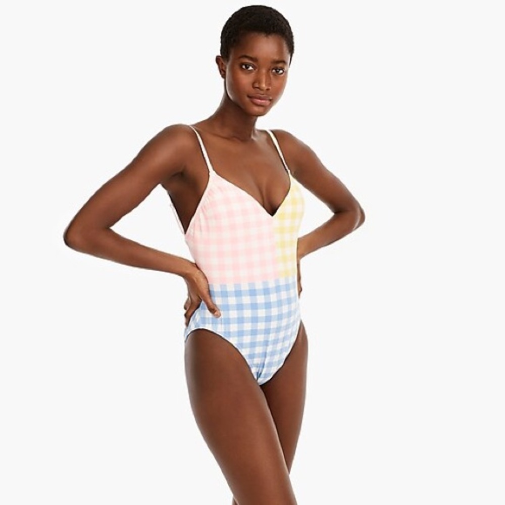 BNWT SALE J. Crew Gingham One Piece Bathing Suit